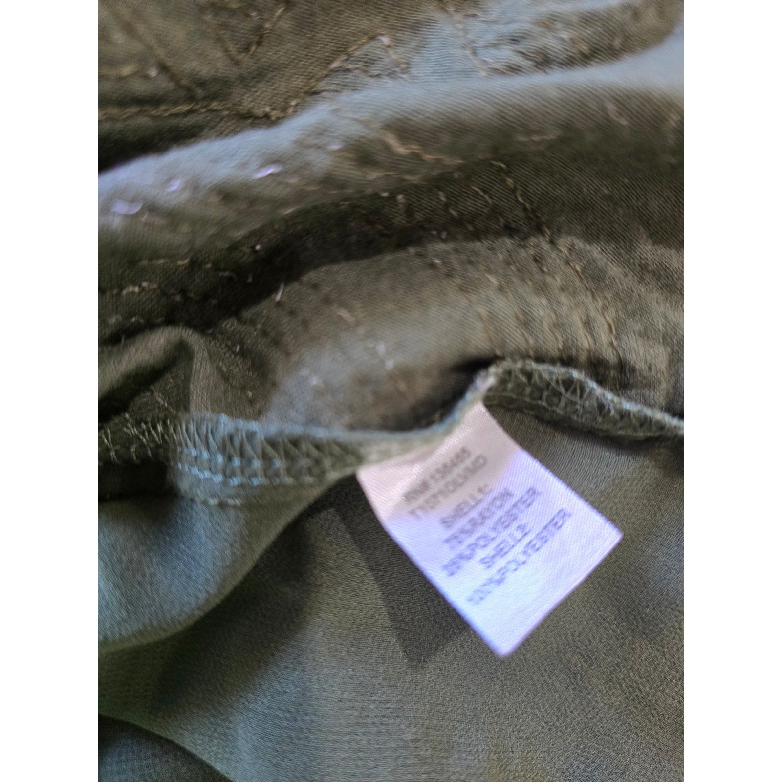 Charming Charlie Women's Olive Green Sequin Geometric Tank Top L Chiffon Back
