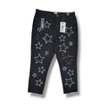 NWT Simple Society Black Rhinestone Star Jeans Juniors 17/33 High Rise Straight