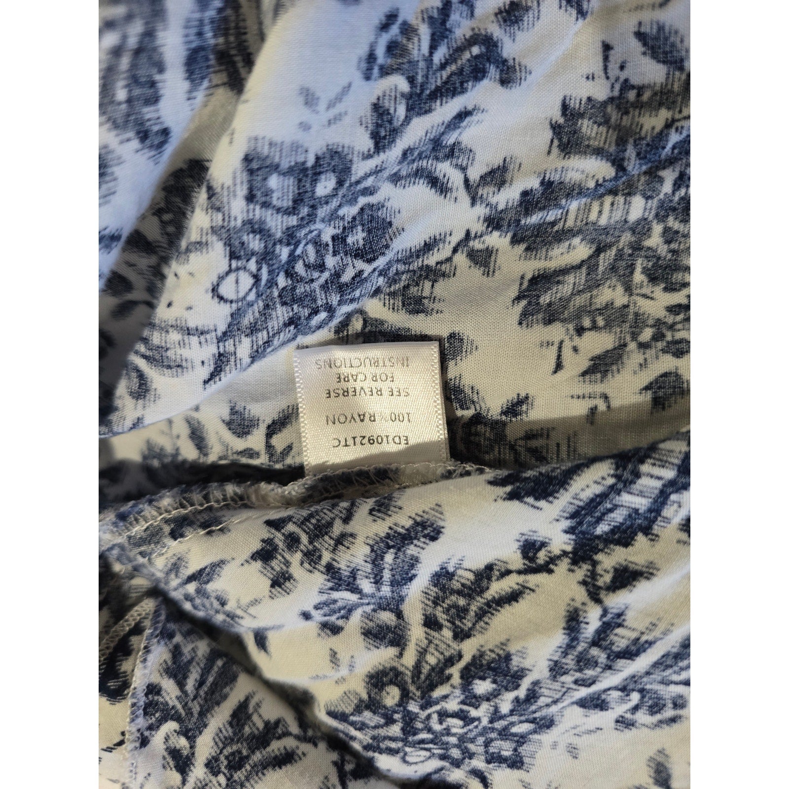 Foreign Exchange Blue & White Floral Sharkbite Hem Dress – Size Small