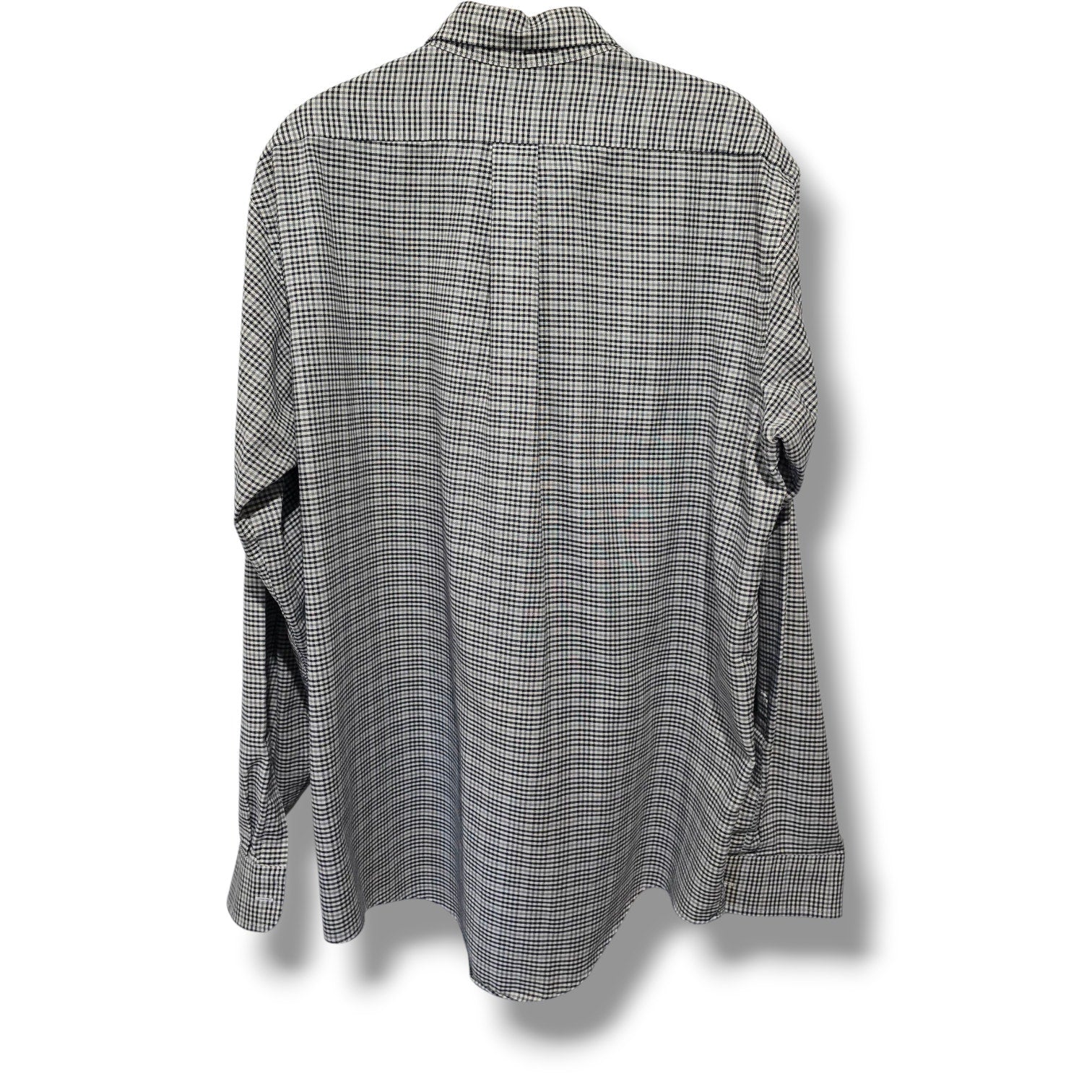 Arrow Dover Men’s Checkered Button-Down Shirt – Black & White, Size 16.5 (36/37)