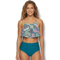 a.n.a A New Approach Women’s Flounce Swim Top Beaded Detail Padded Size 4