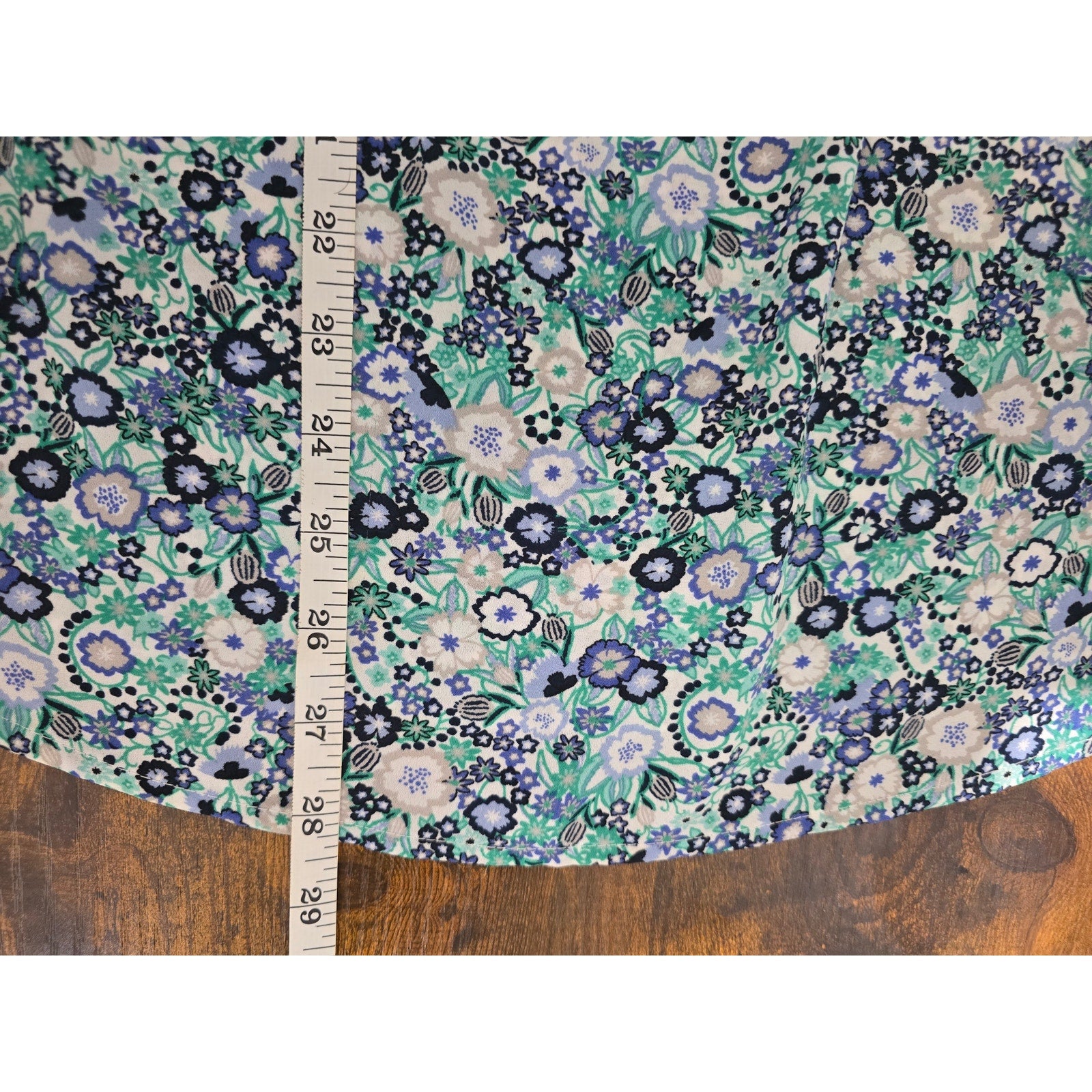 Roz & Ali Women's Size XL Blue Green Floral Flutter Sleeve Blouse Top