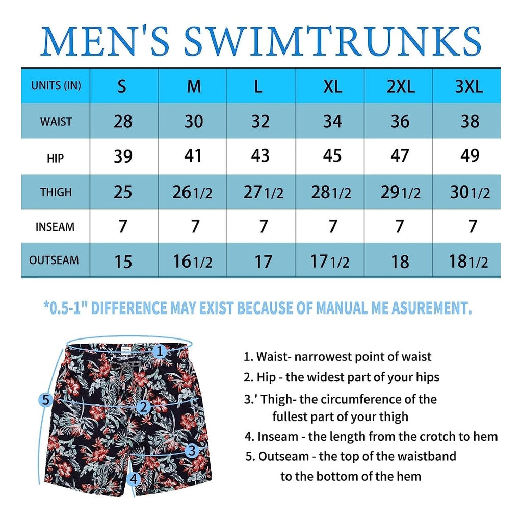 Biwisy Men’s Tropical Floral Swim Trunks – New, Size XL