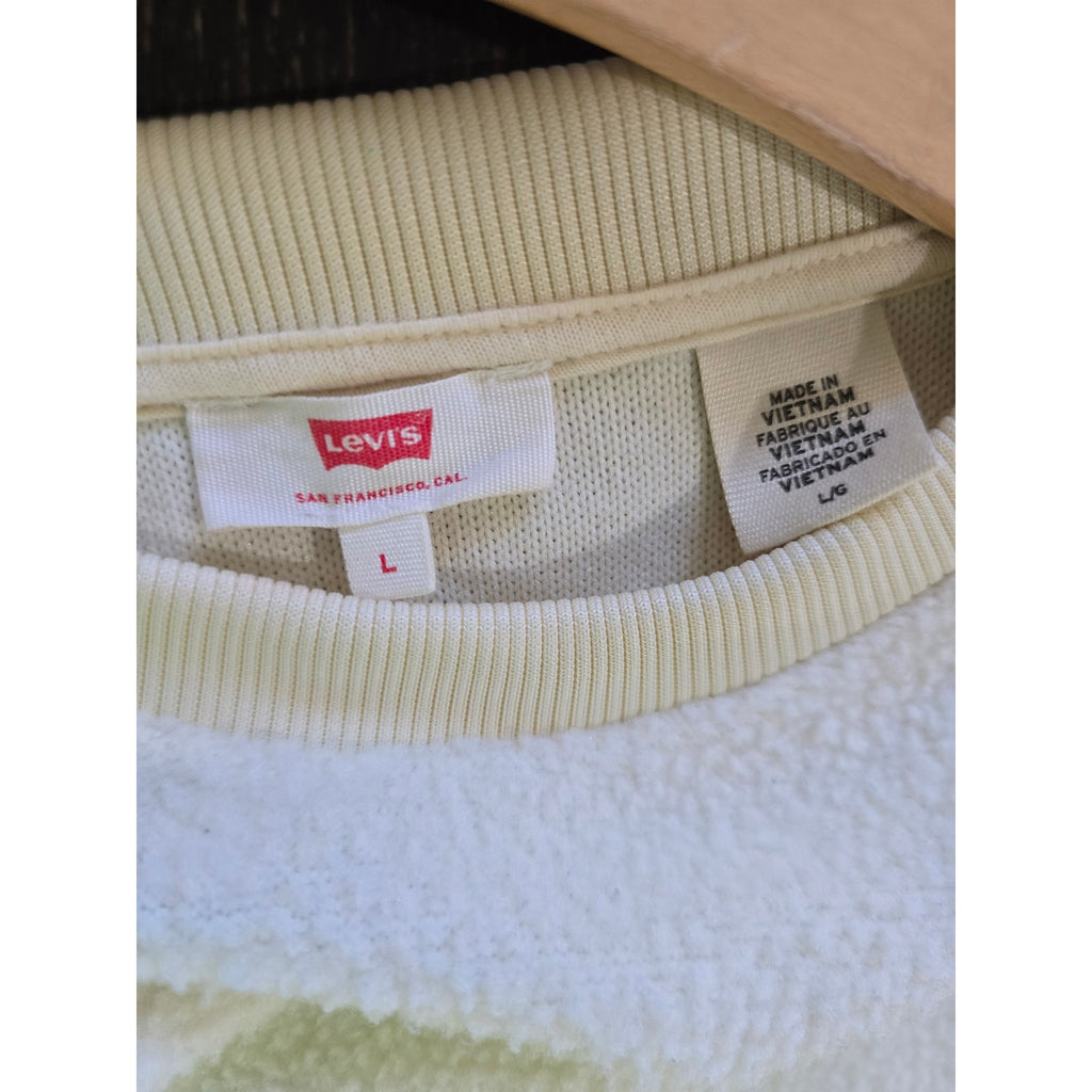 Levi's Cream Cozy Faux Fur Sherpa Crewneck Sweatshirt
