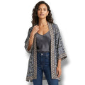 Max Studio Women’s Black Paisley Open Front Cardigan Kimono – Size M