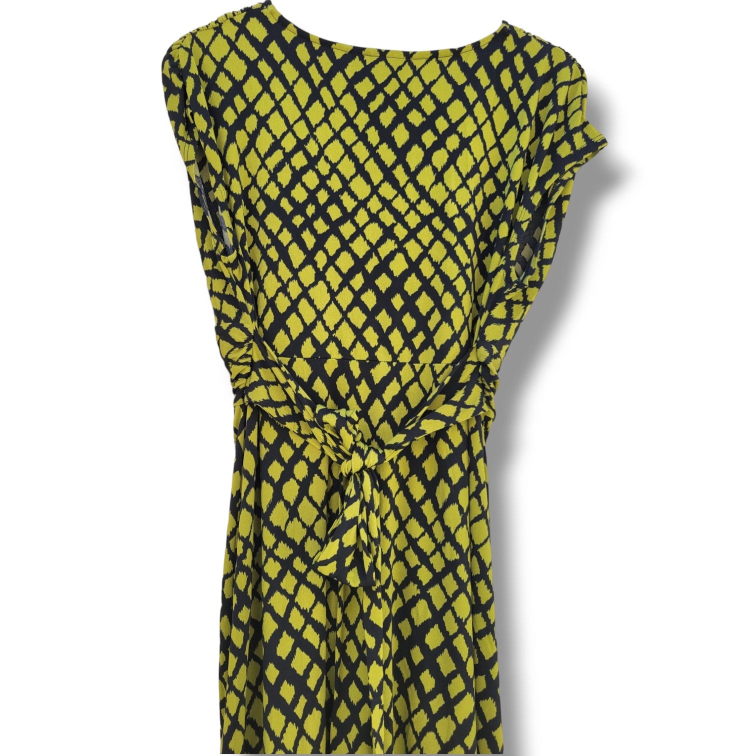 Apt. 9 Women’s Green Black Knot Front Stretch Dress - Medium