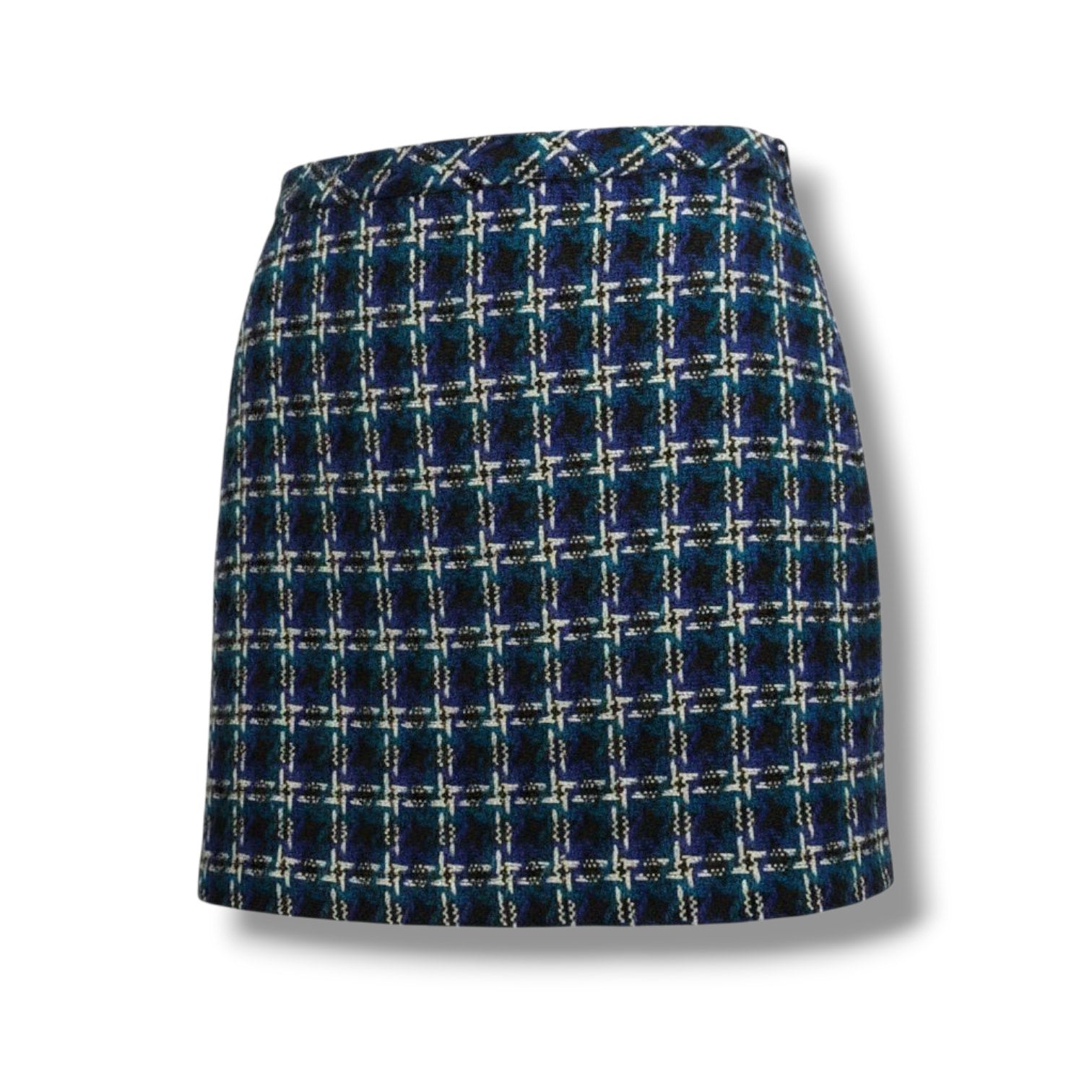 Ann Taylor Loft Women’s Plaid Tweed Lined Skirt with Side Zip Pockets Size 8