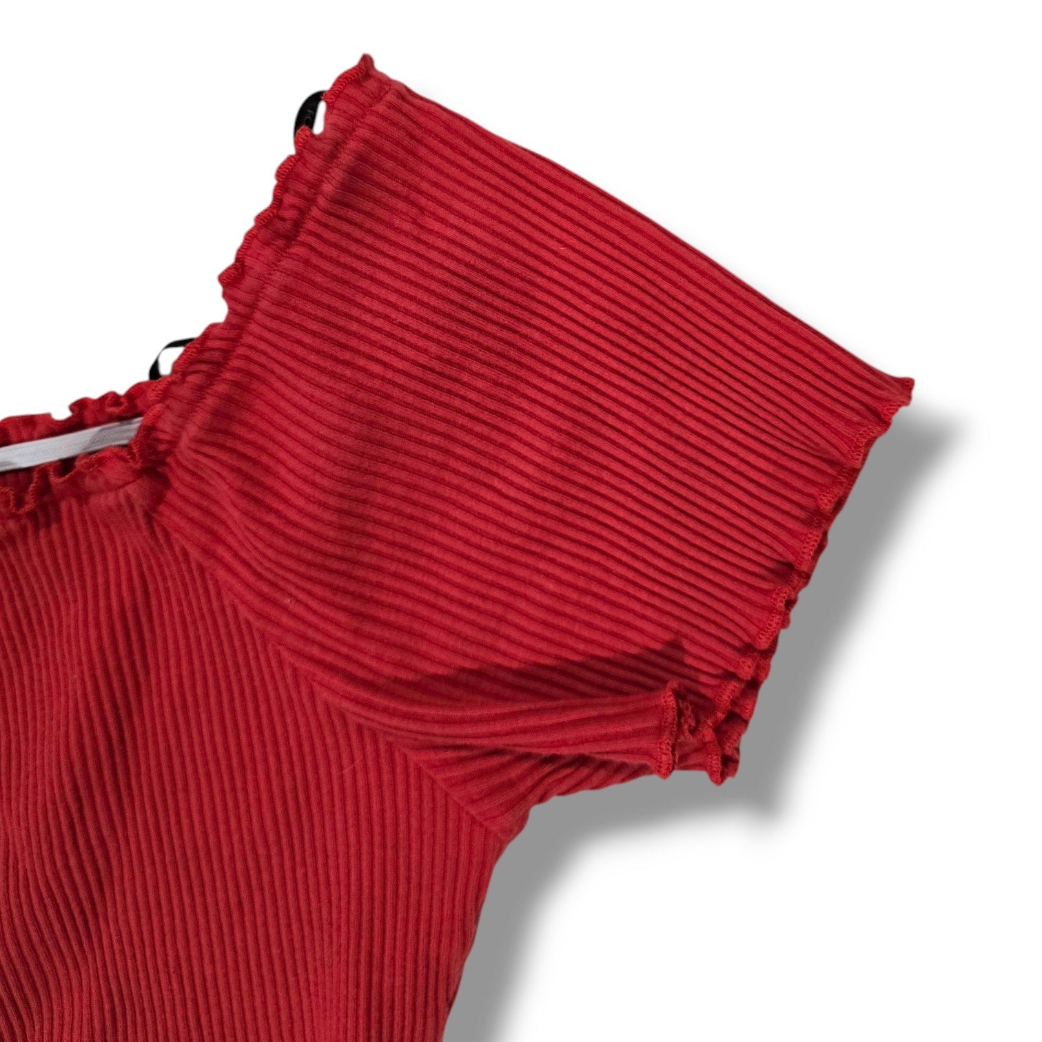 Forever 21 + women's Plus Size red Ribbed off the shoulder bodycon Cropped top