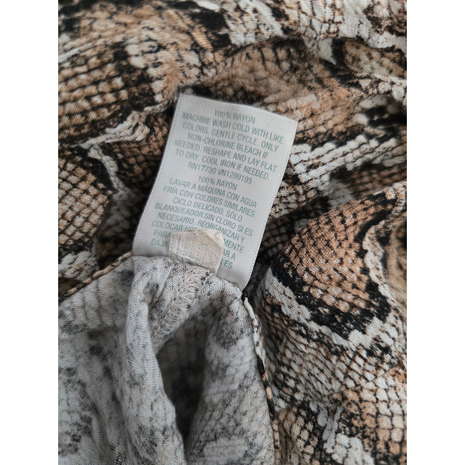 Kona Sol Women's Size L/XL Brown Python Snakeskin Swim Cover Up Midi Dress