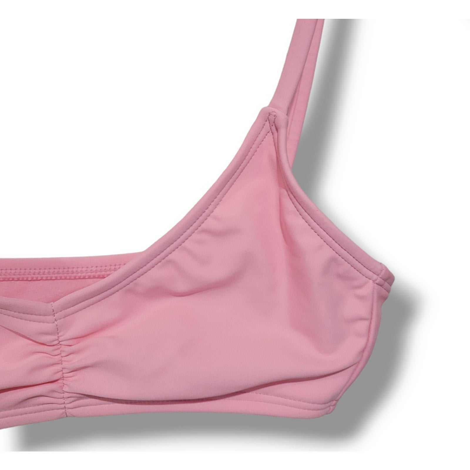 Xhilaration Juniors Pink Ruched Front Bralette Bikini Top – New, Nylon Blend
