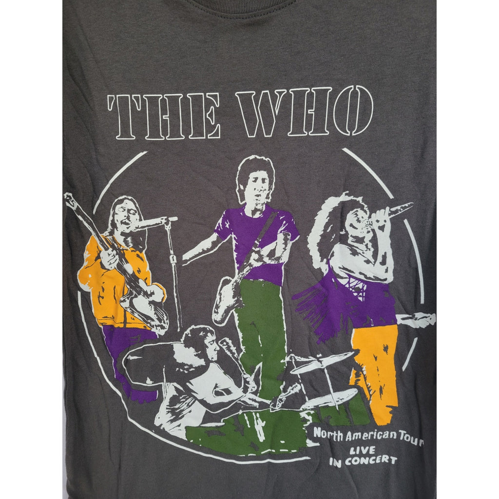 The Who Women’s Rock & Roll Band Tour Tee – XS, Gray Graphic T-Shirt, New