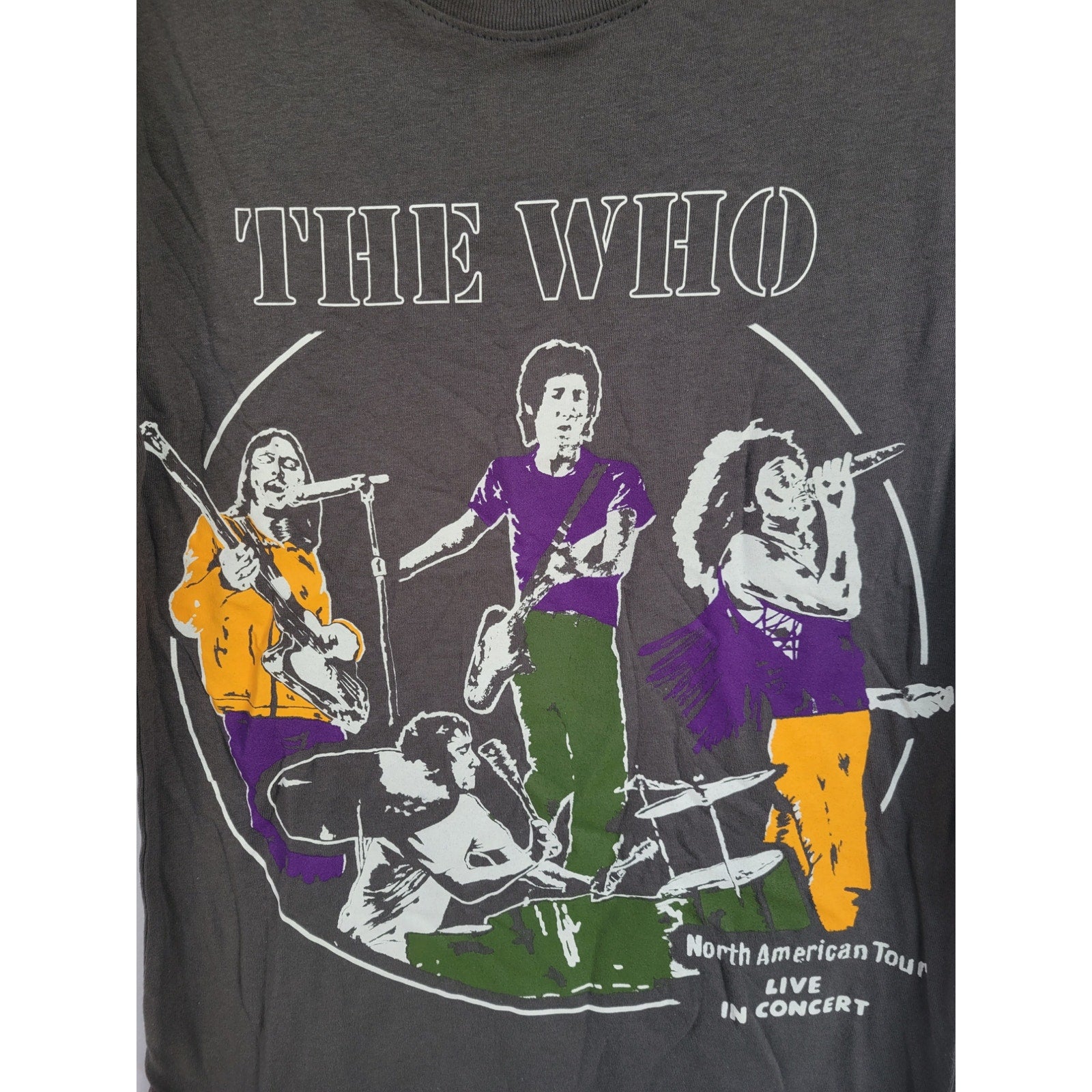 The Who Women’s Rock & Roll Band Tour Tee – XS, Gray Graphic T-Shirt, New