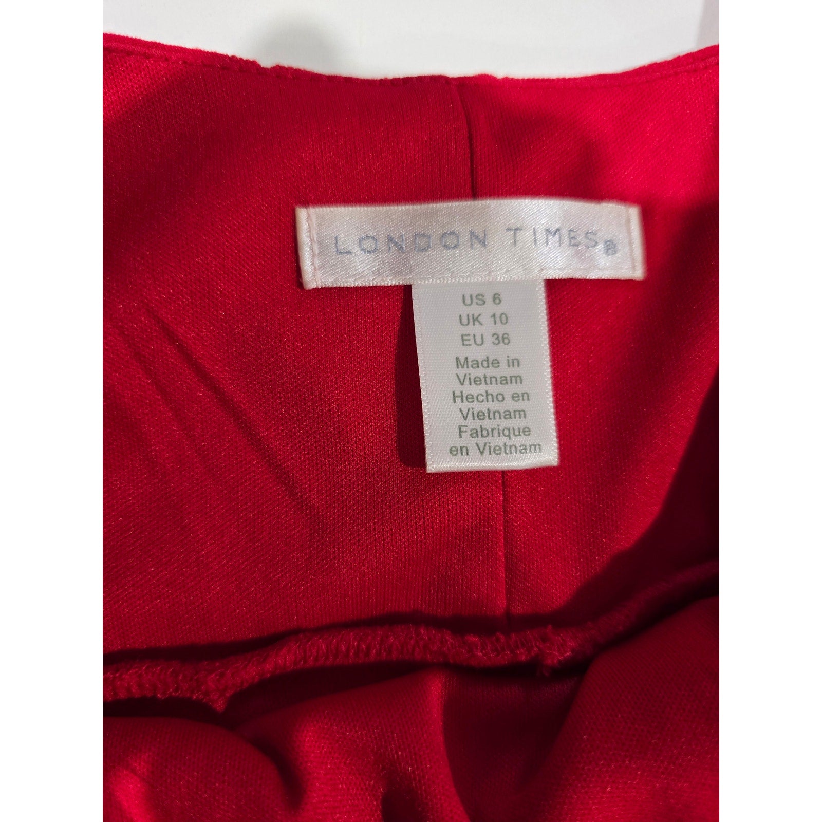 London Times Red Eyelet Sleeveless Fit & Flare Dress – Size 6