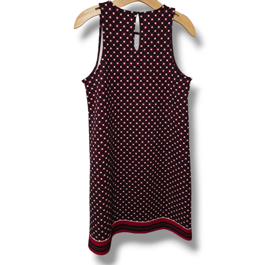 Banana Republic Women’s Burgundy Geometric Sleeveless Shift Dress – Size Small