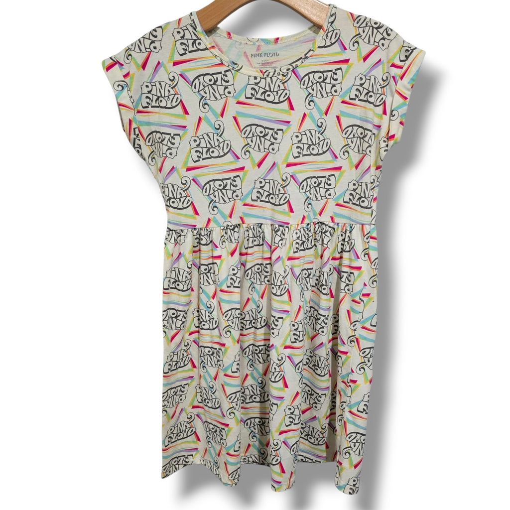 Pink Floyd Girls’ Graphic Rainbow Logo Dress Large, Cotton Polyester Gently Used