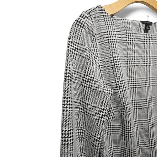 Ann Taylor Women's Size 4 Gray Black Glen Plaid Glen Check Shift Dress