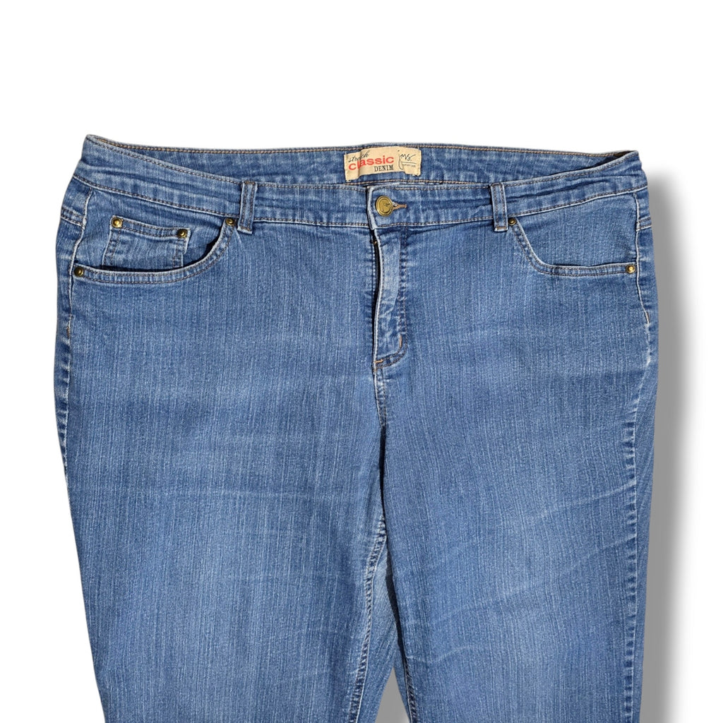 Just My Size JMS Women's 22W Stretch Classic Denim Medium Wash Straight Jeans
