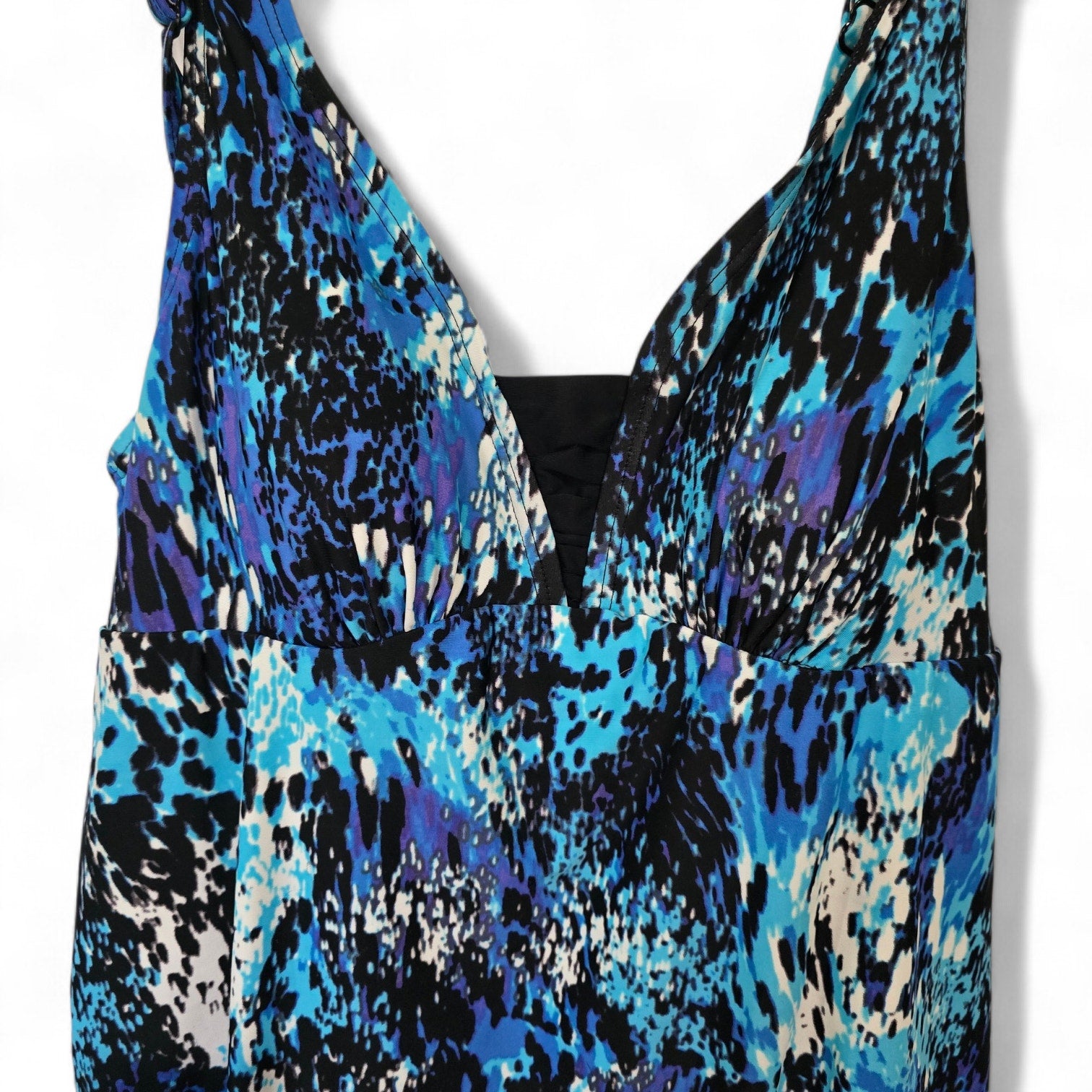 Croft & Barrow Blue Animal Abstract Print Halter Tankini Top Size 12