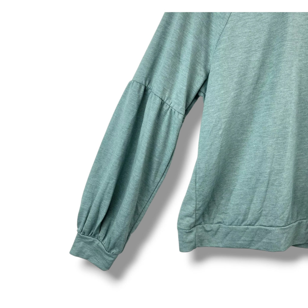Knox Rose Balloon Sleeve Lightweight Sweatshirt – Seafoam Blue – XS, NWT