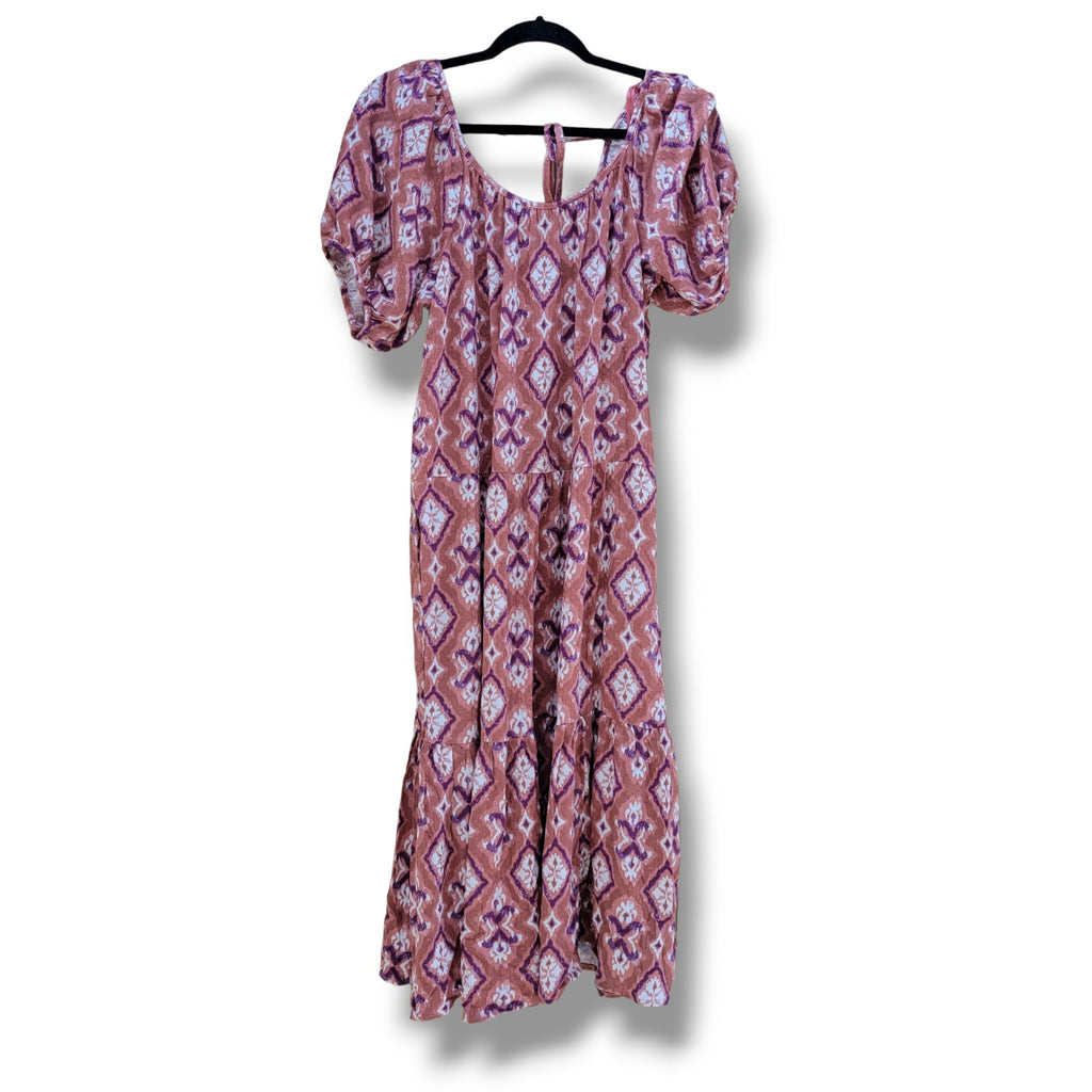 Knox Rose Women’s short puff sleeves tiered casual dress  - small