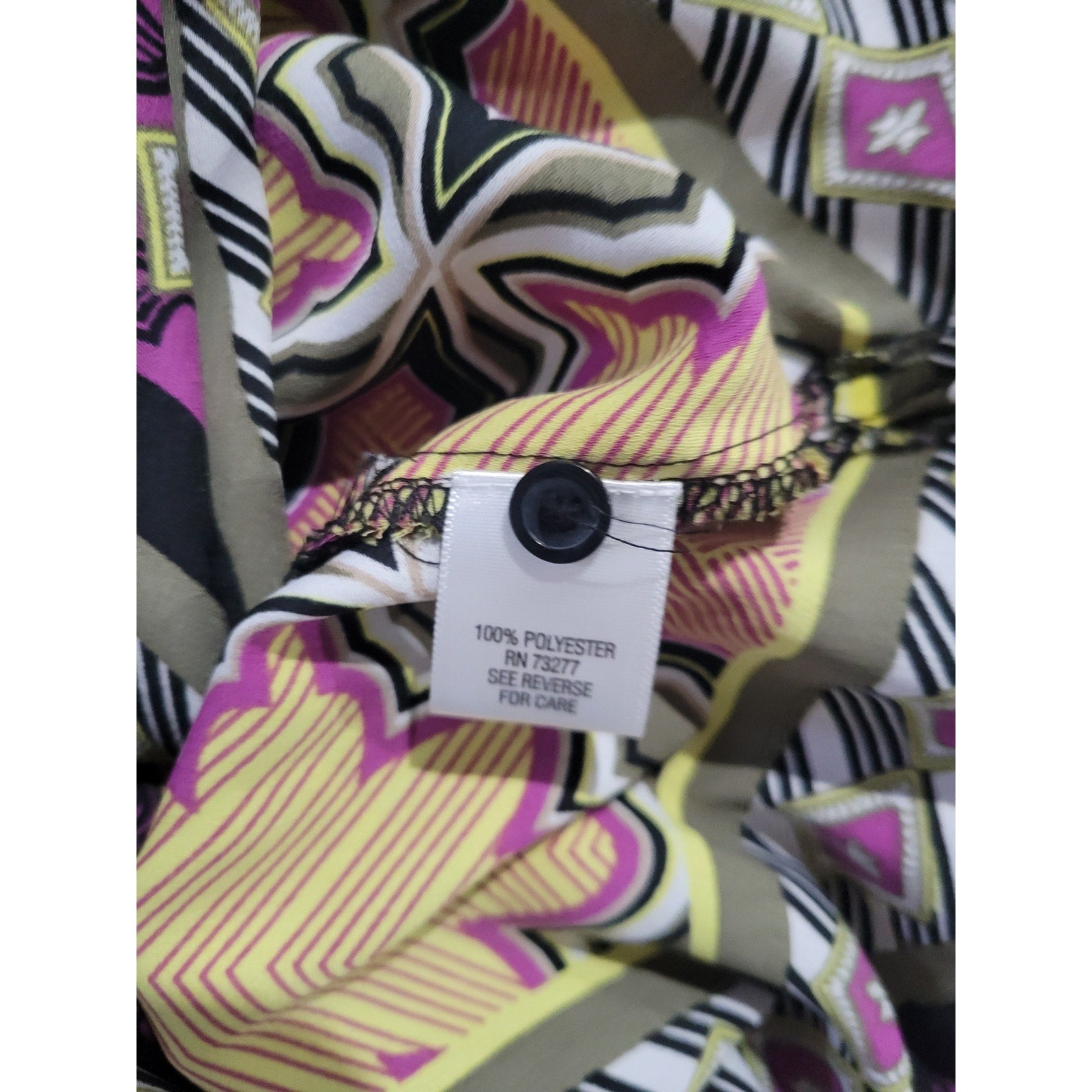 Dana Buchman Women’s Multicolor Batik Print Tunic Blouse Small | Boho Chic