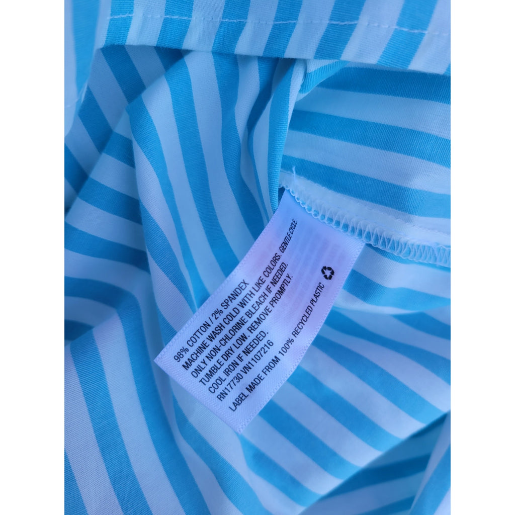 A New Day Women’s Blue & White Striped Balloon Sleeve Blouse