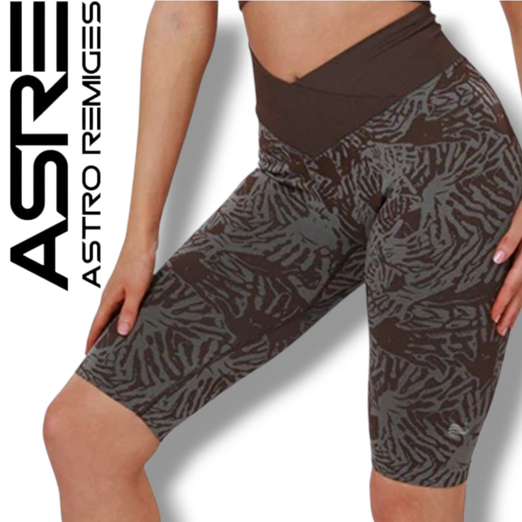 Astro Remiges Six Sense clairvoyant Compression workout Shorts Nebula Chestnut- SMALL