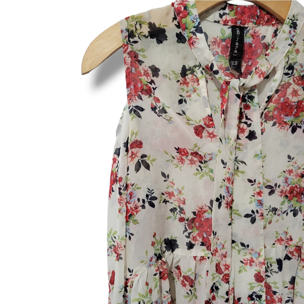 Ban Jara Women’s Floral Cold Shoulder Peplum Blouse – XS, Polyester, Gently Used