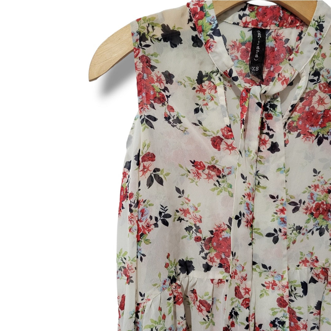 Ban Jara Women’s Floral Cold Shoulder Peplum Blouse – XS, Polyester, Gently Used