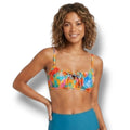 Xhilaration Juniors Orange Floral Tie-Front Bralette Bikini Top – Size XS, New