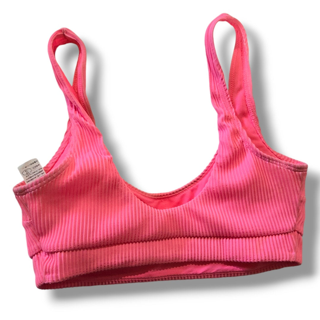 Hollister Women’s Pink Ribbed Scoop Neck Bikini Top - Small NWOT