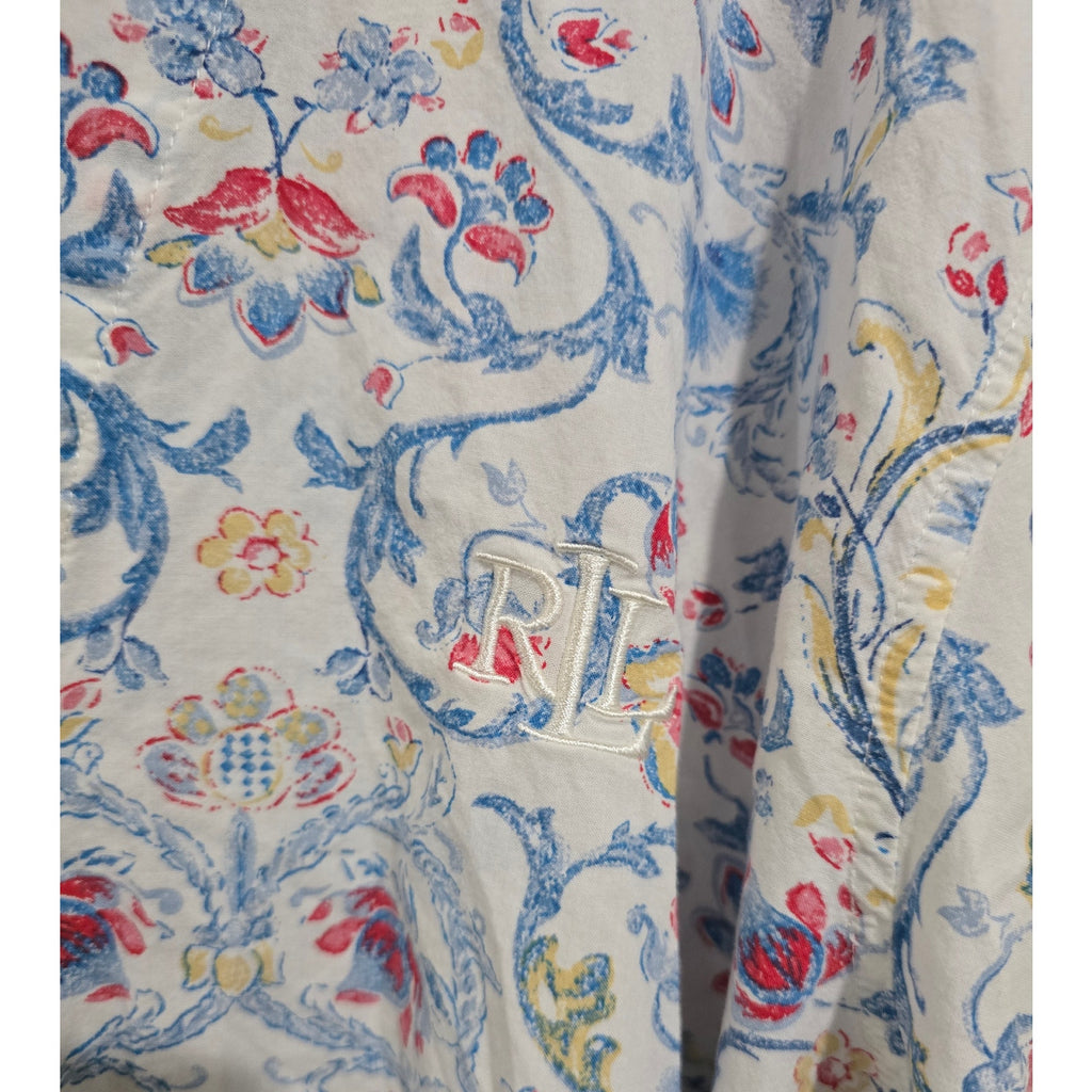 Lauren Ralph Lauren Blue and Red Floral Pajama Top
