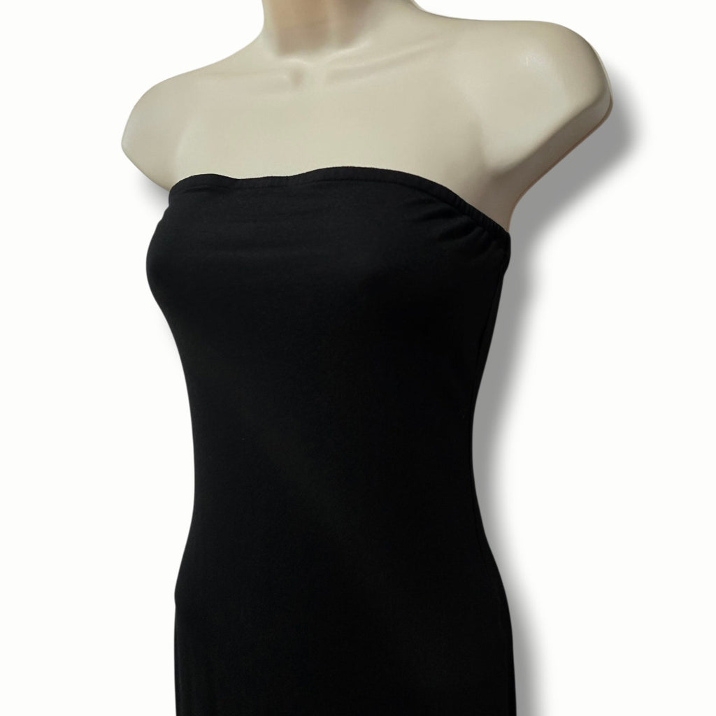 SHEIN Women’s Black Strapless Ribbed Flared Jumpsuit Size XS