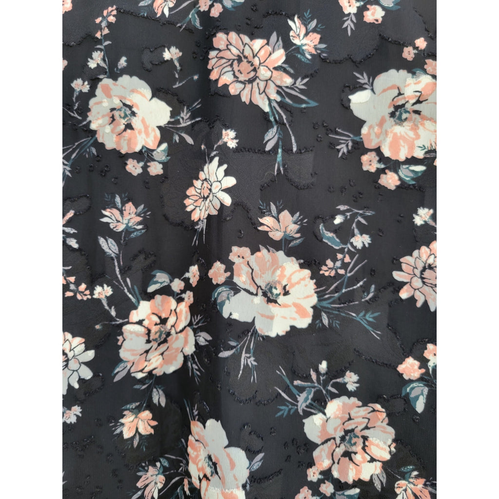 Maurices women's beaded v-neck Floral long sleeve Blouse  - small