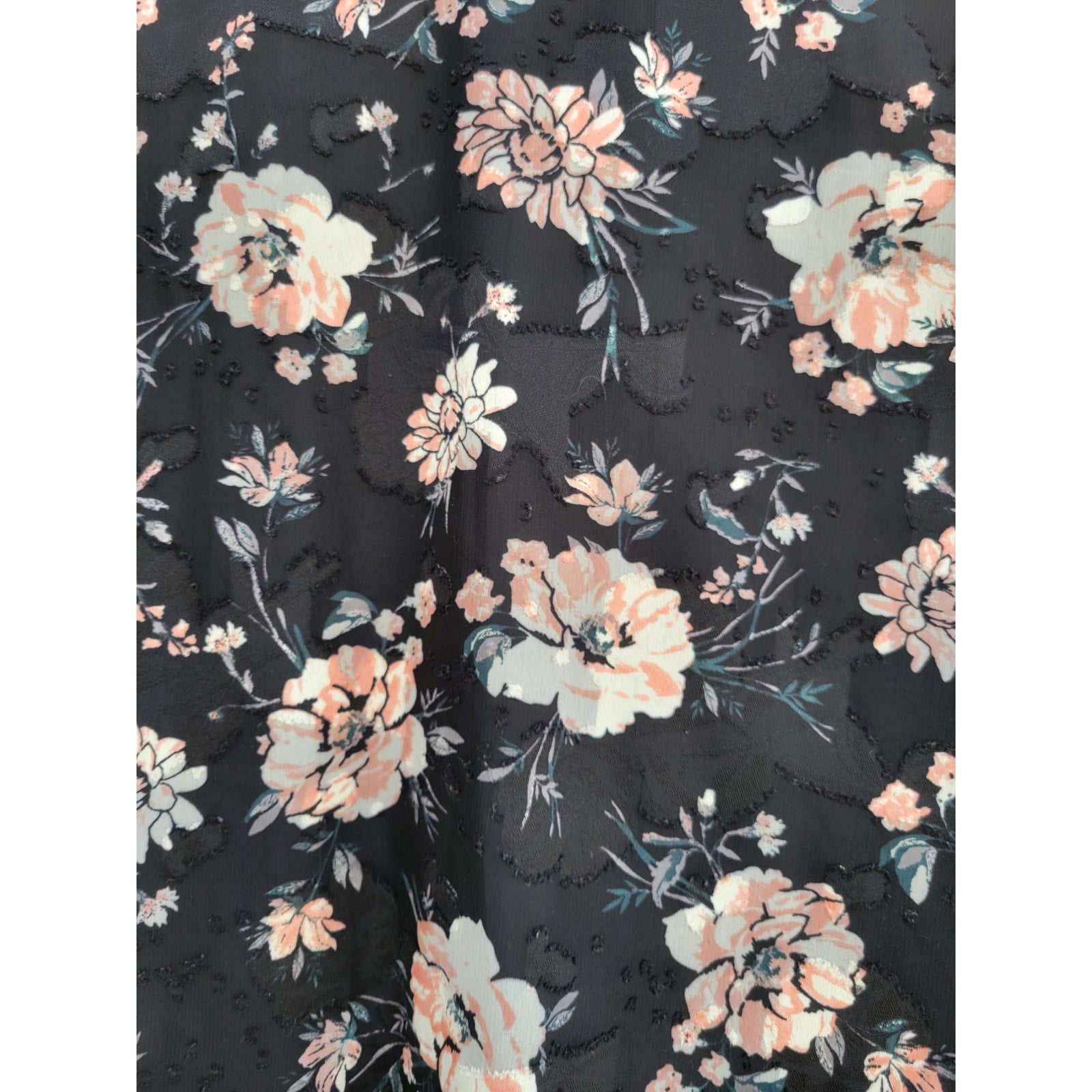 Maurices women's beaded v-neck Floral long sleeve Blouse  - small