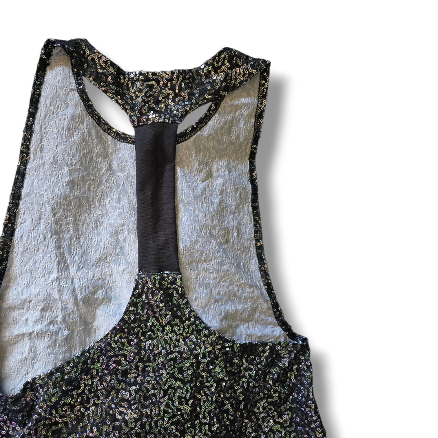 Innovative Spiritwear Sequin POWER Tank Top Women’s Small Gray Black Shimmer