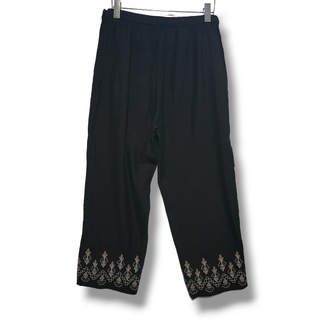 Global desi women's black palazzo pants - large