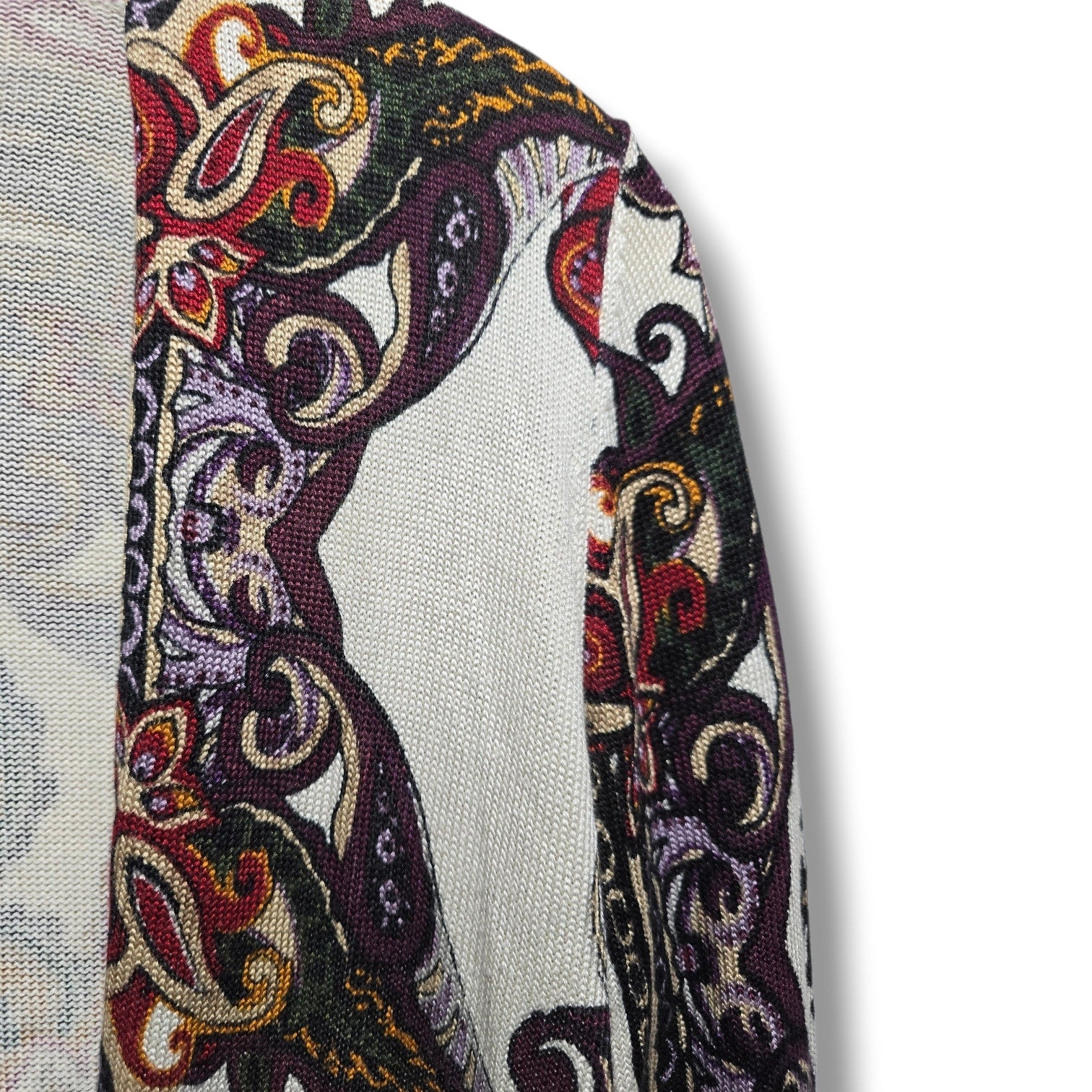 Chico's women's petites Paisley Open-Front Knit Duster Cardigan - small P (0P)