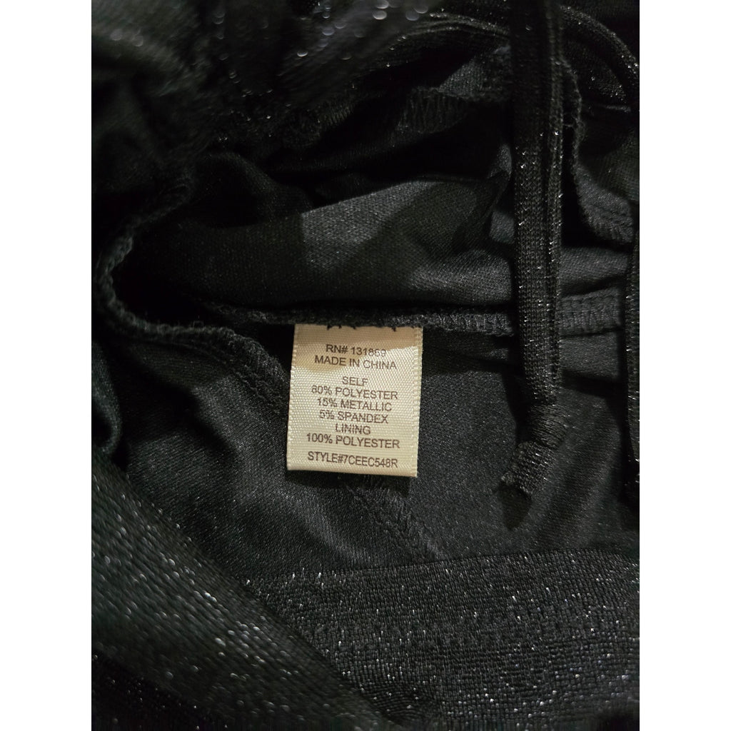 Inspired Hearts Women’s Metallic Black Strapless Ruched Dress Medium NWT