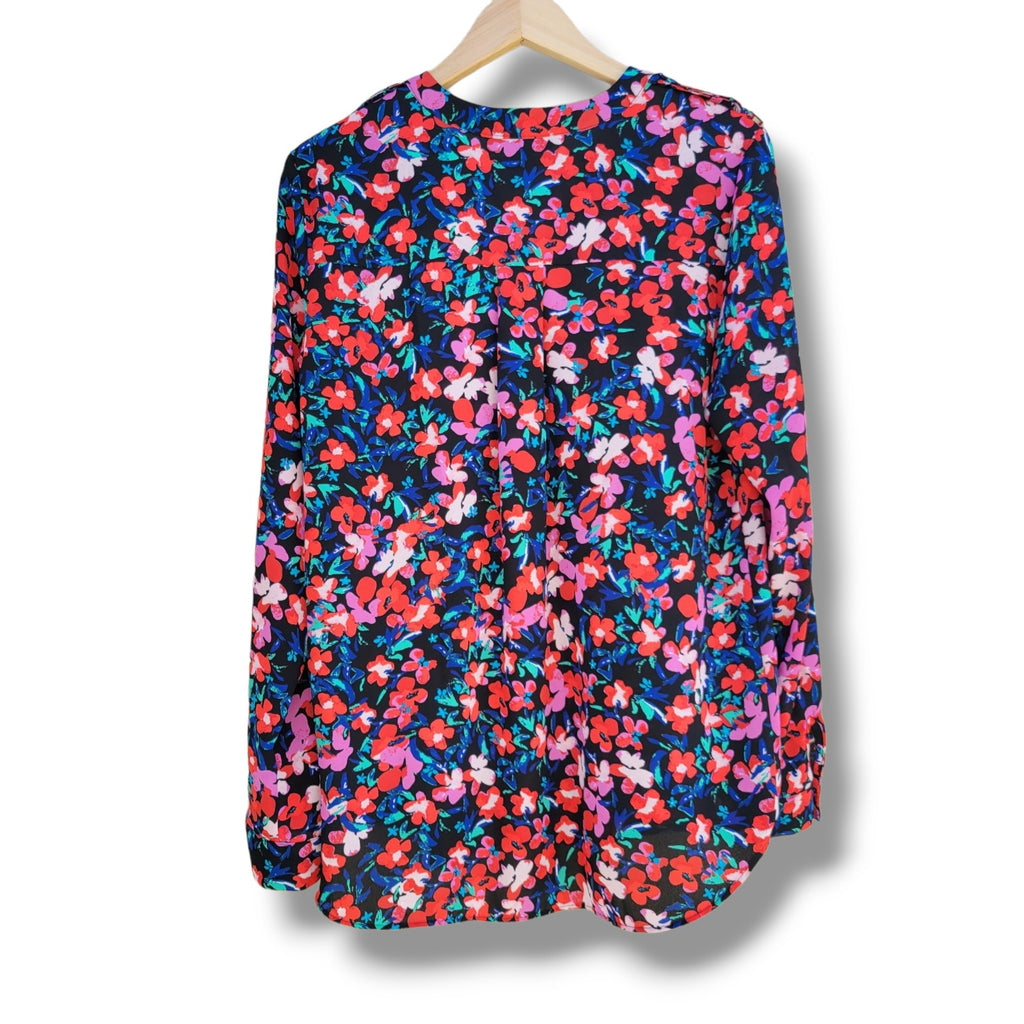 Attention Women’s Floral Long Sleeve Lightweight Blouse Sz Medium Polyester