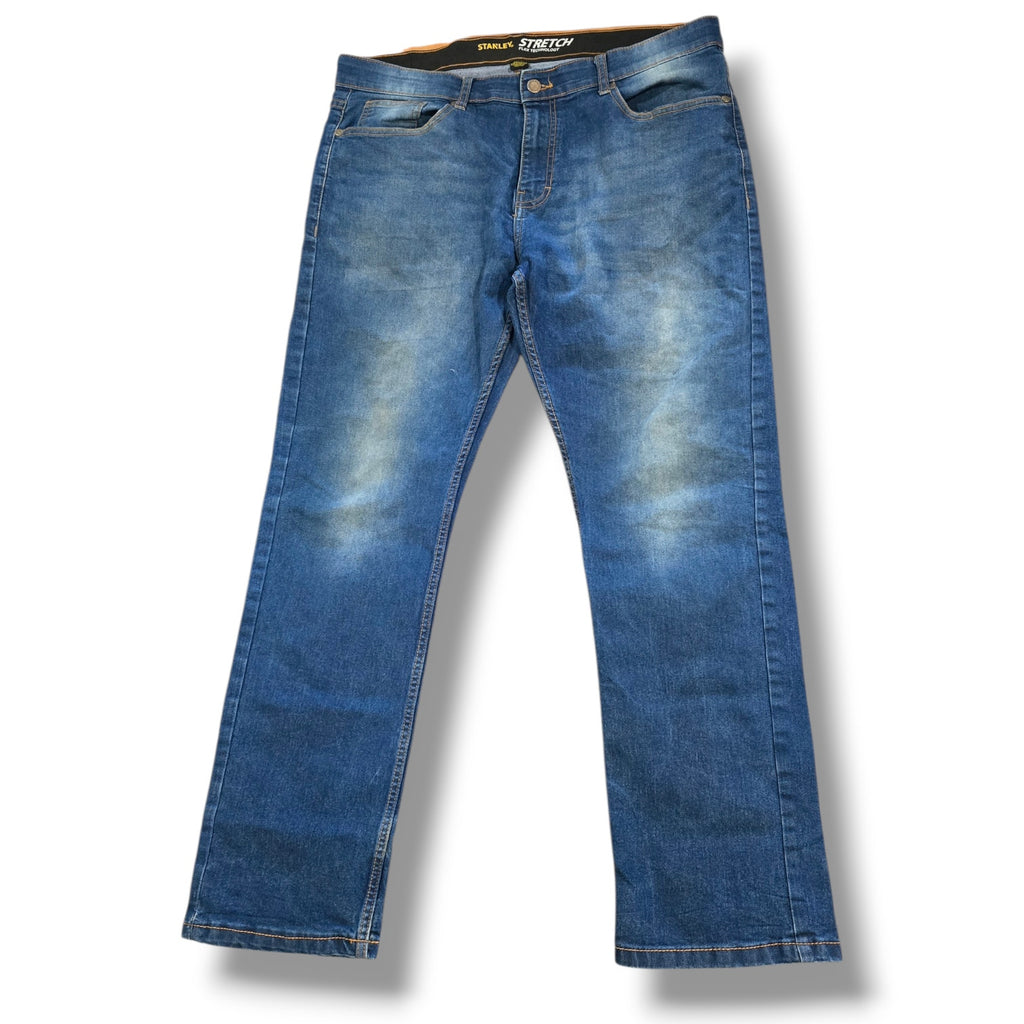 Stanley Men's Flex Technology Stretch Straight Leg Jeans 38x32 Medium Wash