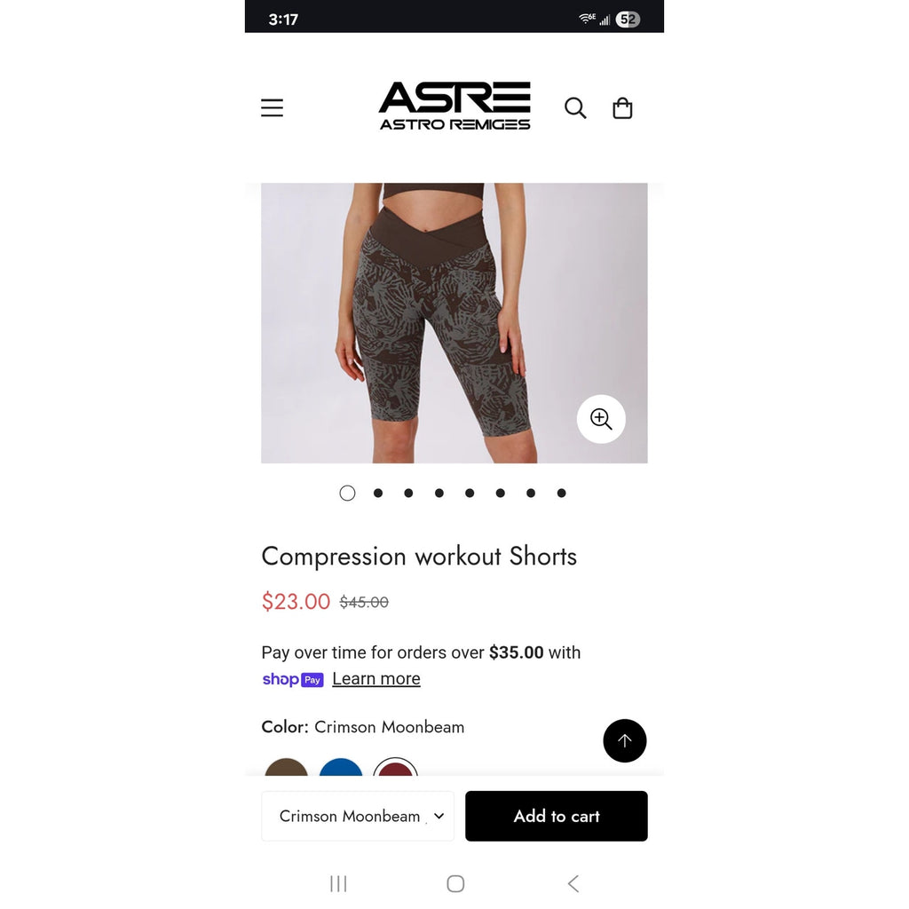 Astro Remiges Six Sense clairvoyant Compression workout Shorts Crimson Moonbeam