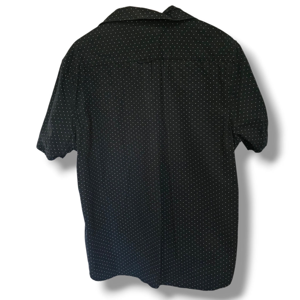 Cactus Man Ricky Singh Polka Dot Button Up Shirt Large Black Cotton