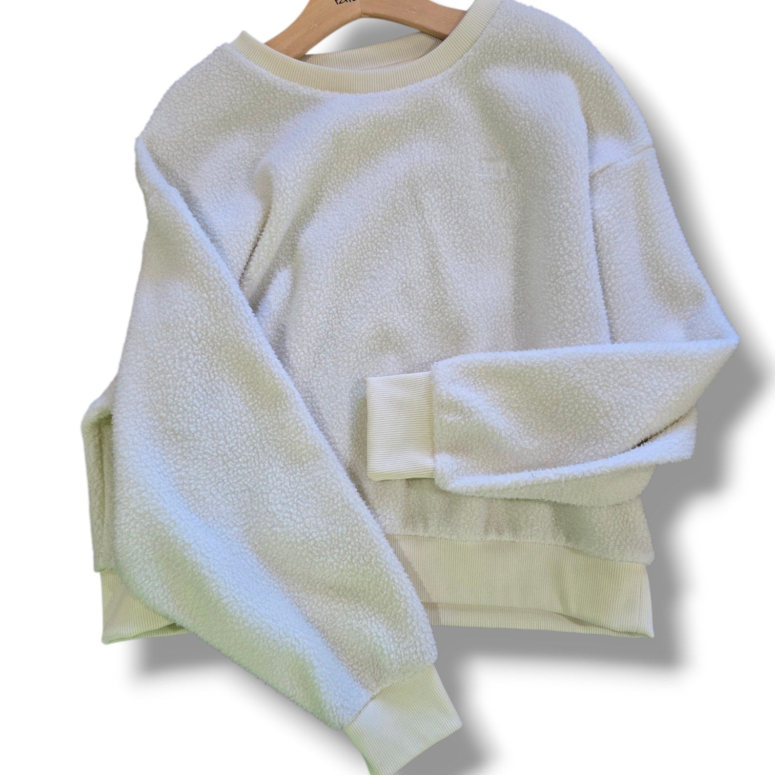 Levi's Cream Cozy Faux Fur Sherpa Crewneck Sweatshirt