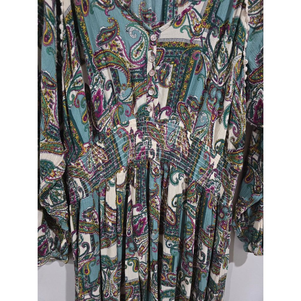 Kate & Sam Women’s Paisley Boho Midi Dress – Size XXL, gently used