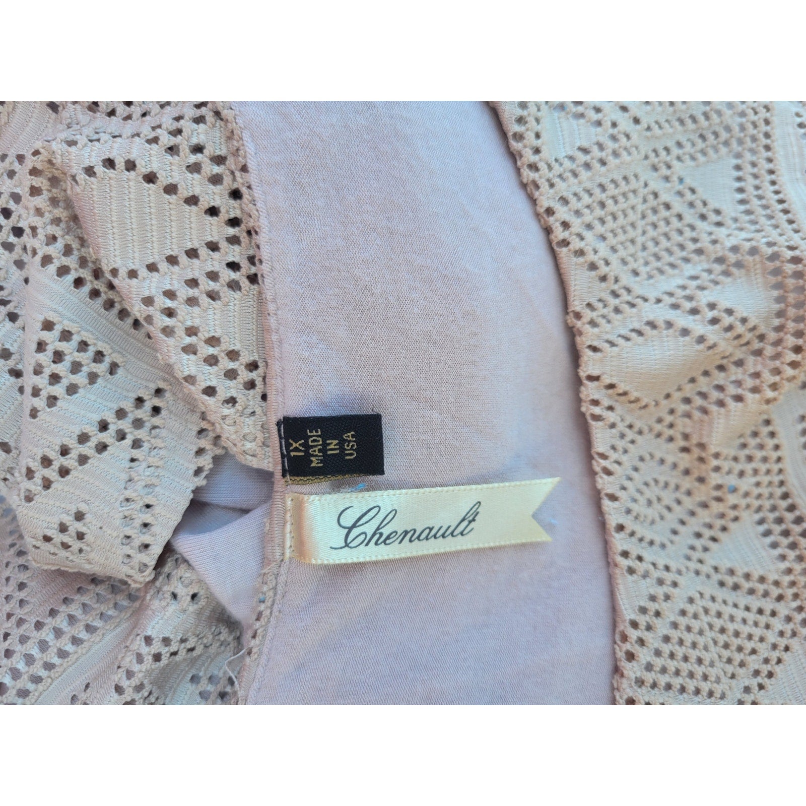 Chenault Women's Plus Size lined cream Blouse  - 1x