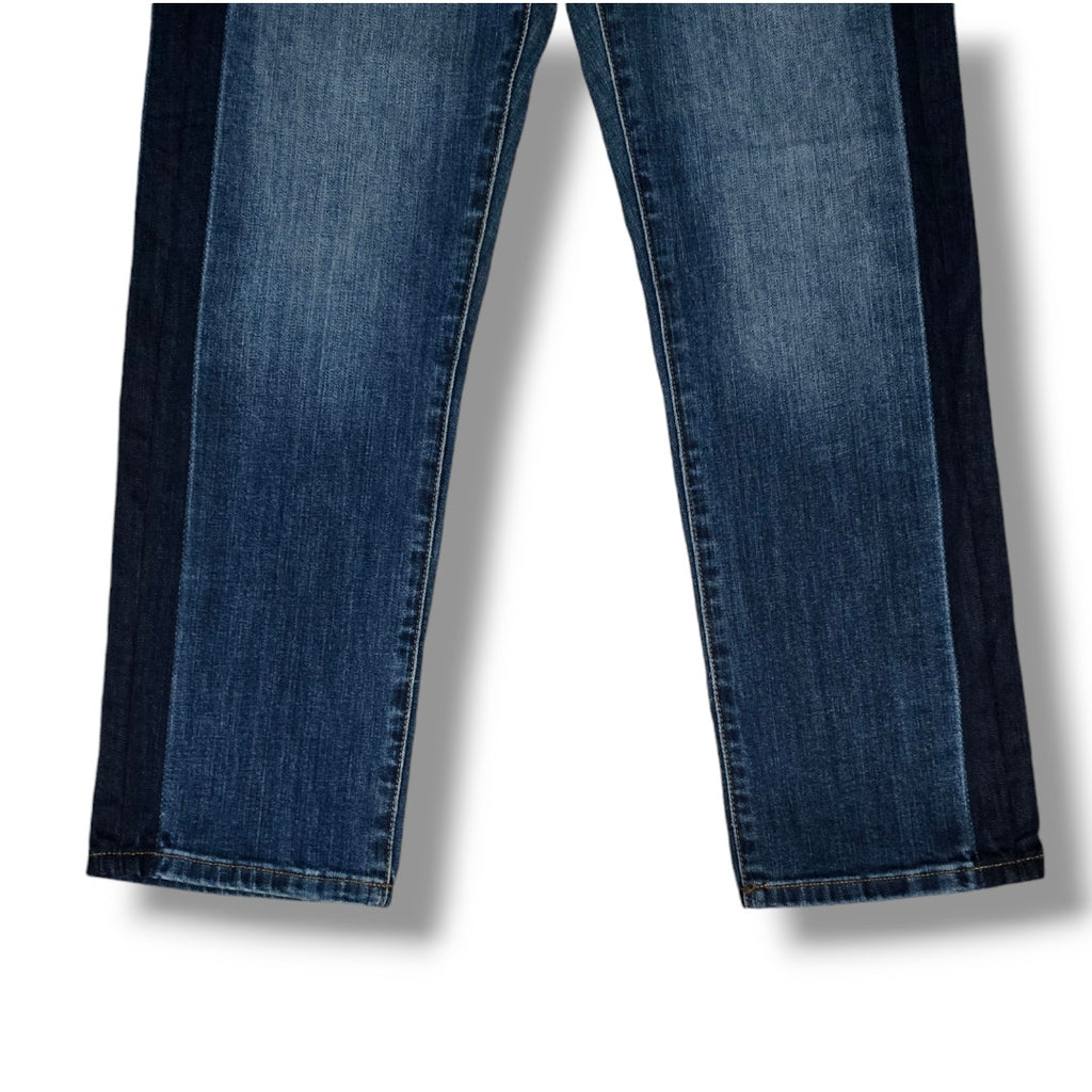 Banana Republic Girlfriend Jeans Two Tone Blue Ankle Denim Size 27 Stretch