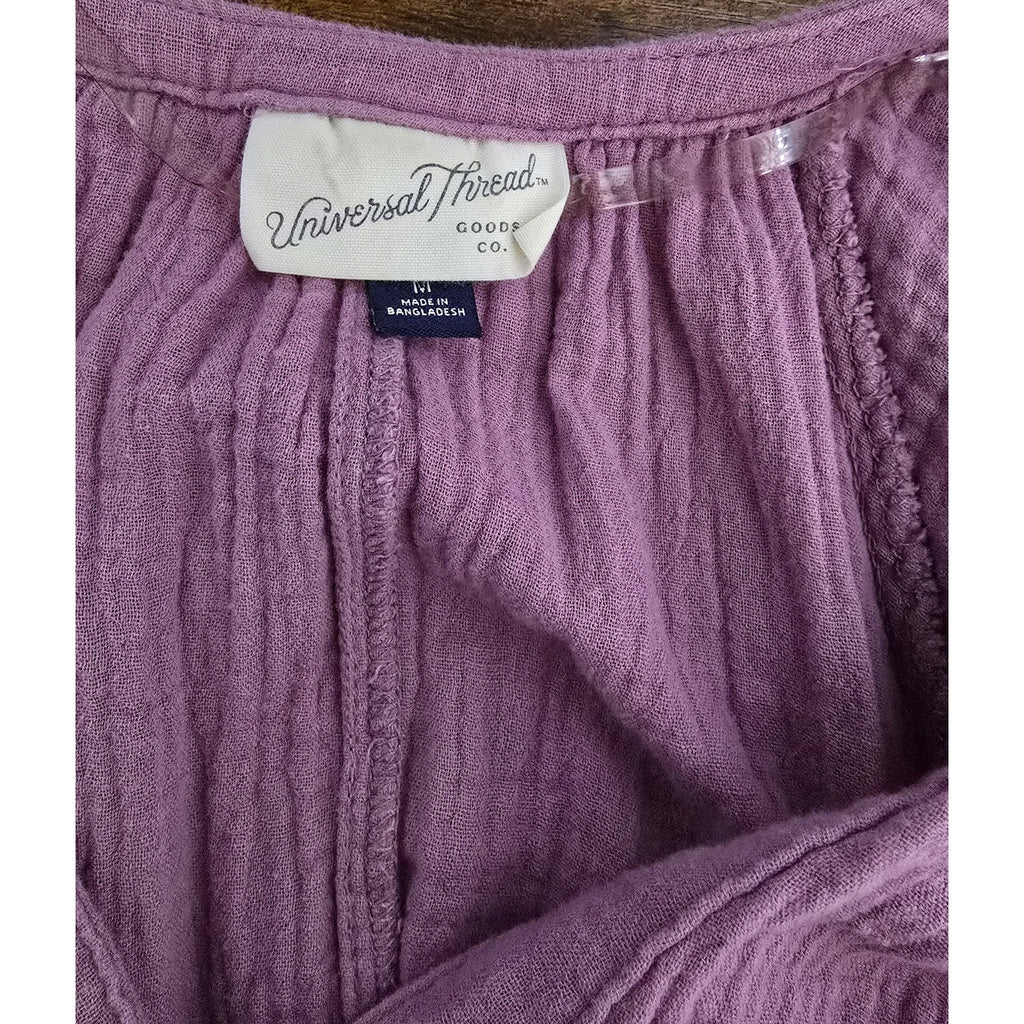 Universal Thread Women's Size M Mauve Purple Gauze Short Sleeve Shift Dress