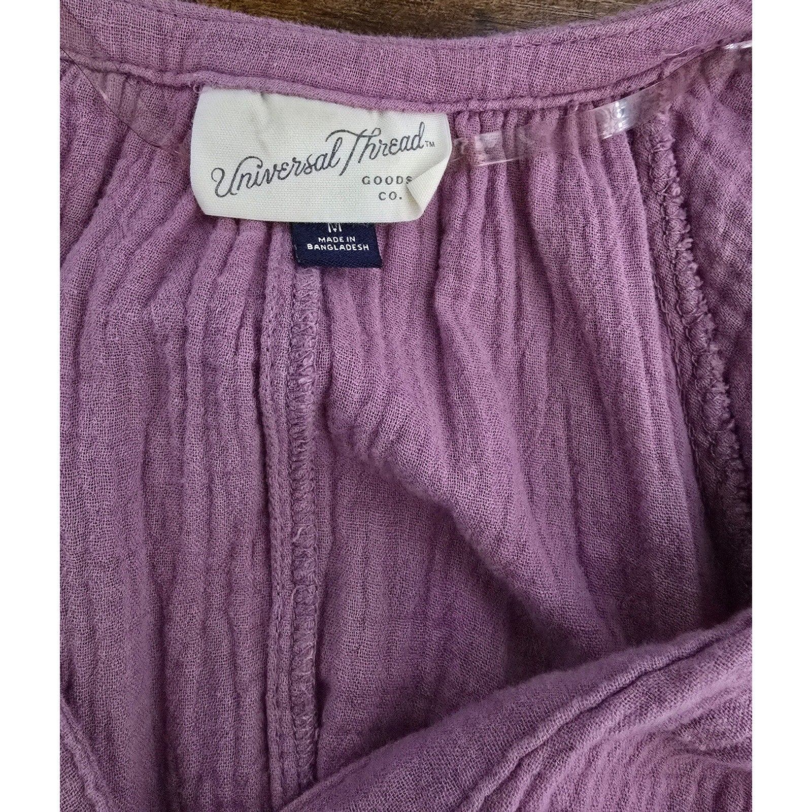 Universal Thread Women's Size M Mauve Purple Gauze Short Sleeve Shift Dress