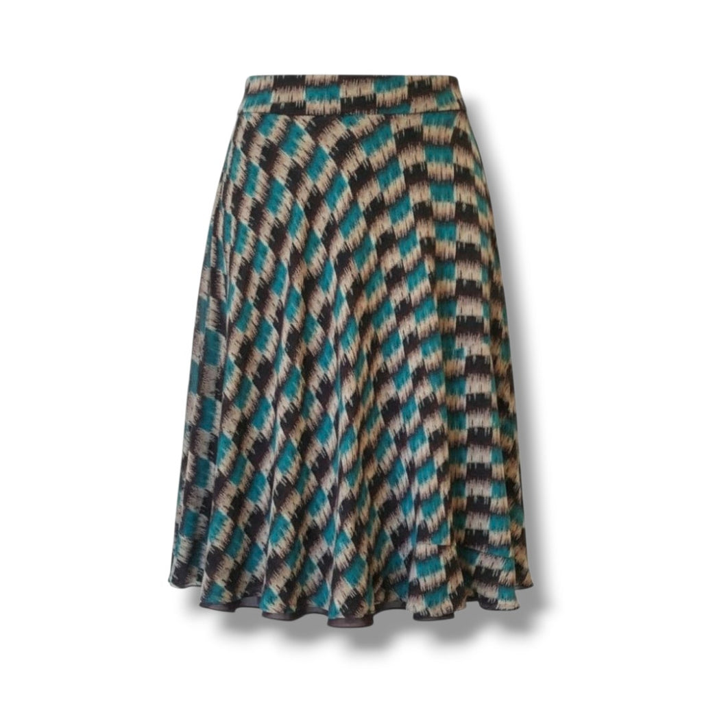 Jones New York Collection Women’s Petite Blue & Brown Layered Midi Skirt Size 6P